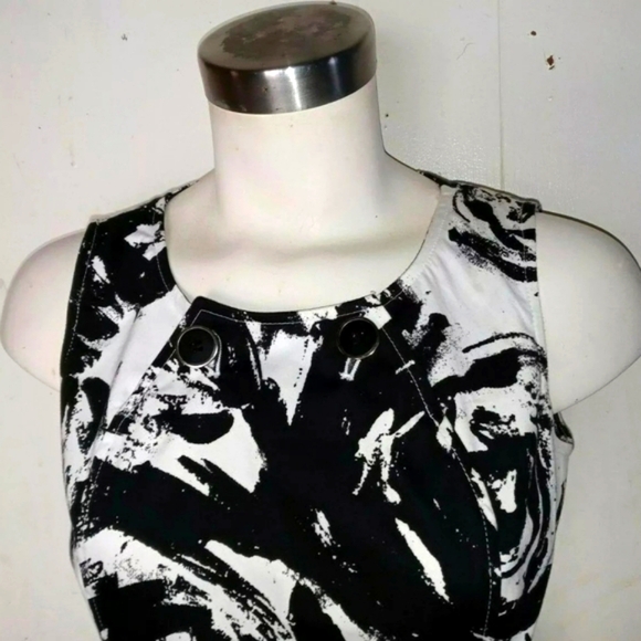 Alfani,midi, Size 12, lined sheath , black and white dress - Picture 2 of 5